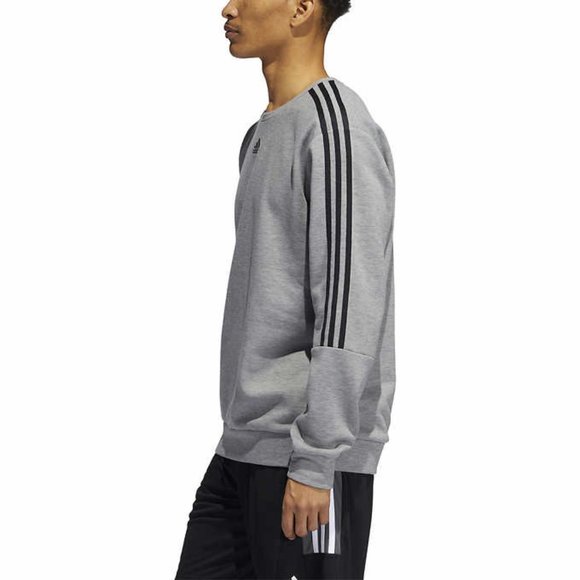 NWT Adidas Men's Crew Lightweight Fleece Lined Sweatshirt Size XL Gray $50 CC230 - Picture 3 of 4